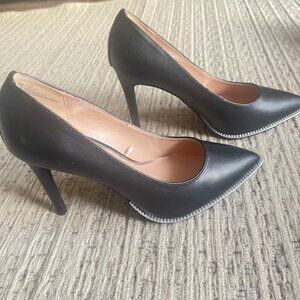 BCBGeneration faux leather, 4 inch heels, with metallic-like  trim, size 6 1/2